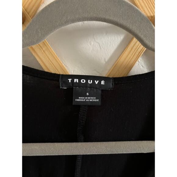 Trouvé Top Women's Small Black Sleeveless Blouse Twist Knot V Neck Workwear - Picture 3 of 6